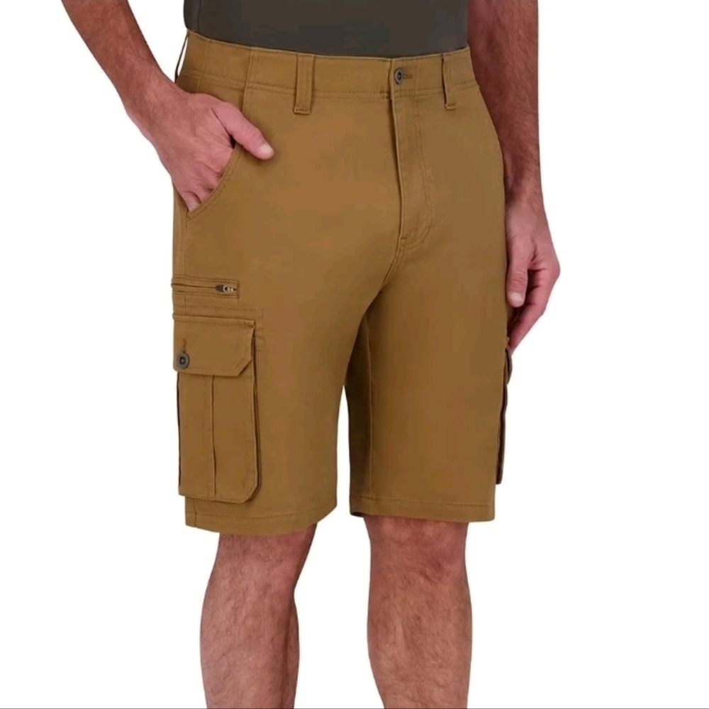 IRON Clothing Co Men's Flex Waistband Stretch Multi Pocket Cargo Short 38